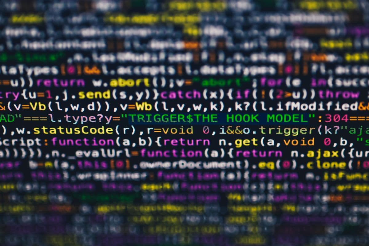 Screen displaying an algorithm and artificial intelligence code
